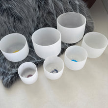 Load image into Gallery viewer, 7 Chakra Quartz Crystal Singing Bowl  + 2 FREE Carrying Cases