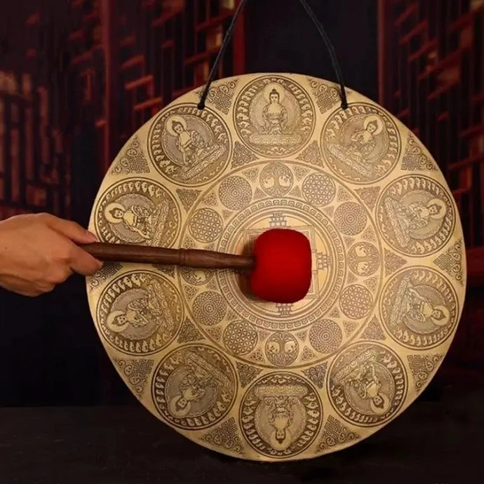 Nepalese Handmade Brass Gong with Mallet