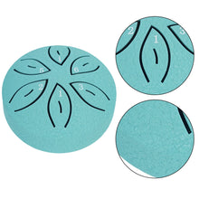 Load image into Gallery viewer, Leaf Design 3inch, 6-tone Mini Steel Tongue Drum + FREE Mallet and Storage Bag
