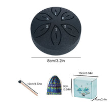 Load image into Gallery viewer, Leaf Design 3inch, 6-tone Mini Steel Tongue Drum + FREE Mallet and Storage Bag