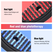 Load image into Gallery viewer, Phototherapy Hair Growth Brush Comb Red and Blue Light Therapy