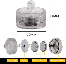 Load image into Gallery viewer, 12 Piece Submersible LED Lights Waterproof Underwater Tea Candle Lights