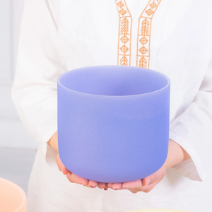 1 Piece - Pastel Chakra Color Quartz Crystal Singing Bowl with free mallet