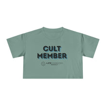 Load image into Gallery viewer, Women&#39;s Crop Tee - Cult Member Blue