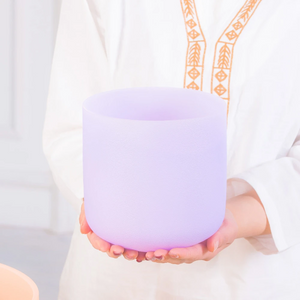 1 Piece - Pastel Chakra Color Quartz Crystal Singing Bowl with free mallet