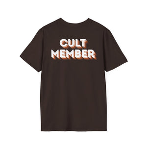 Cult Member - Unisex White/Orange Letters