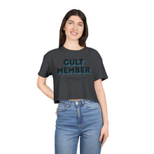Load image into Gallery viewer, Women&#39;s Crop Tee - Cult Member Blue