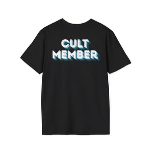 Cult Member - Unisex White/Blue Letters