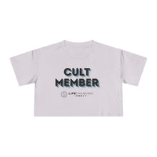 Load image into Gallery viewer, Women&#39;s Crop Tee - Cult Member Blue