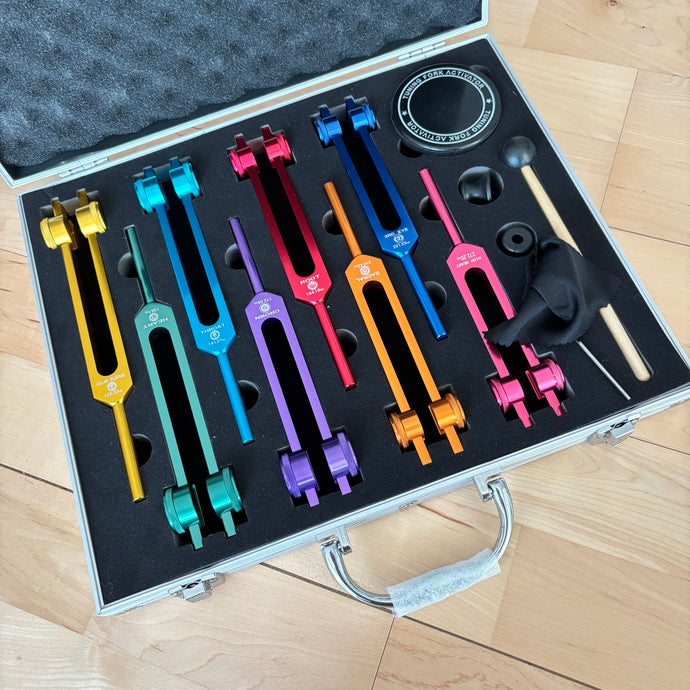 8pcs Chakra Tuning Forks Set + FREE Aluminum Case