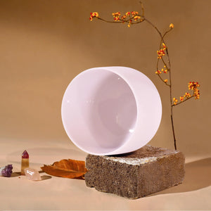 Pink Rose Quartz Gemstone Fusion Crystal Singing Bowl + FREE Bag, Mallet and O-ring