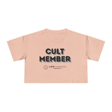 Load image into Gallery viewer, Women&#39;s Crop Tee - Cult Member Blue