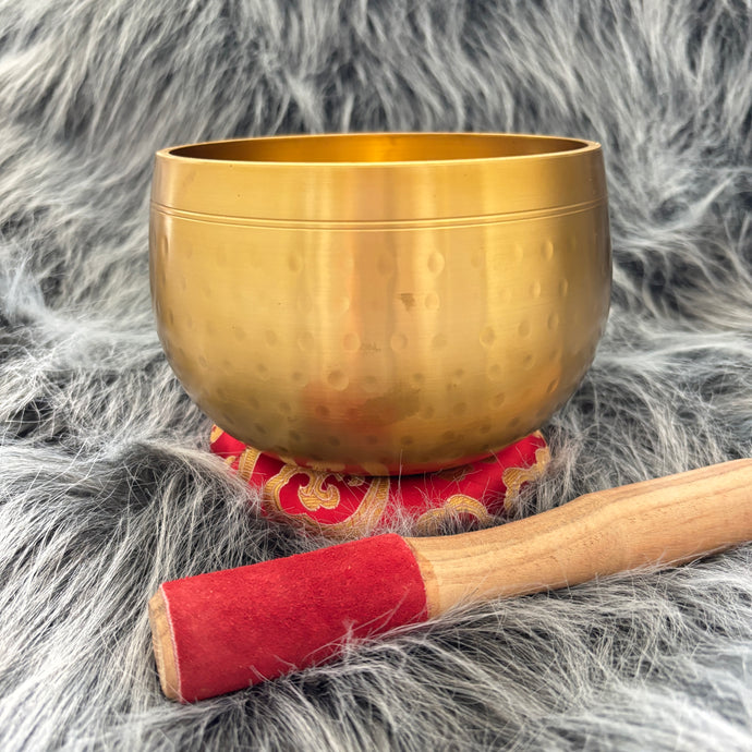 5.5 inch Hand-Hammered Tibetan Rin Gong Singing Bowl Set + FREE Mallet and O-ring