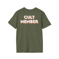 Cult Member - Unisex White/Orange Letters