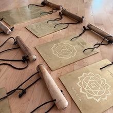 Load image into Gallery viewer, 7 Chakra Gong Plates with Holders