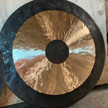Load image into Gallery viewer, Bronze Chau Gong &amp; Square Steel Stand with Wheels + FREE Mallet