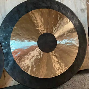 Bronze Chau Gong & Square Steel Stand with Wheels + FREE Mallet