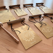 Load image into Gallery viewer, 7 Chakra Gong Plates with Holders