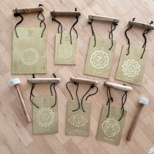 Load image into Gallery viewer, 7 Chakra Gong Plates with Holders