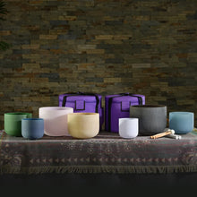 Load image into Gallery viewer, Gemstone Fusion Crystal Singing Bowl Set + FREE Bag, Mallet and O-ring