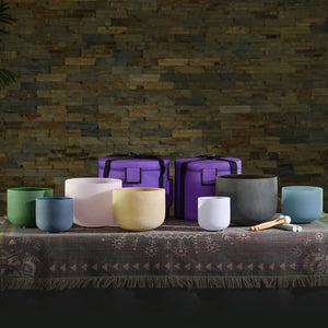 Gemstone Fusion Crystal Singing Bowl Set + FREE Bag, Mallet and O-ring