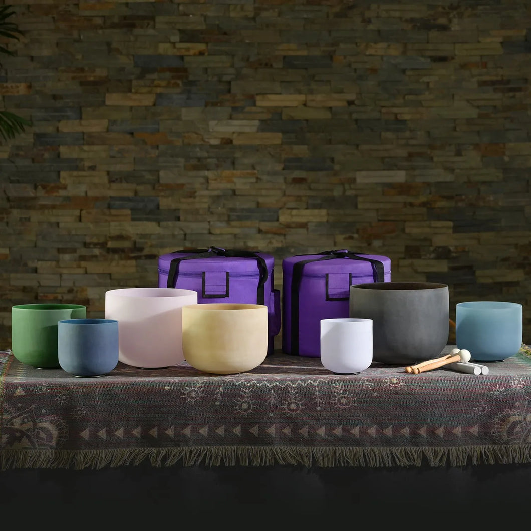 Gemstone Fusion Crystal Singing Bowl Set + FREE Bag, Mallet and O-ring