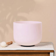 Pink Rose Quartz Gemstone Fusion Crystal Singing Bowl + FREE Bag, Mallet and O-ring