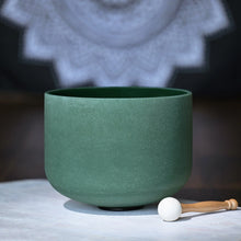 Load image into Gallery viewer, Emerald Gemstone Fusion Crystal Singing Bowl + FREE Bag, Mallet and O-ring