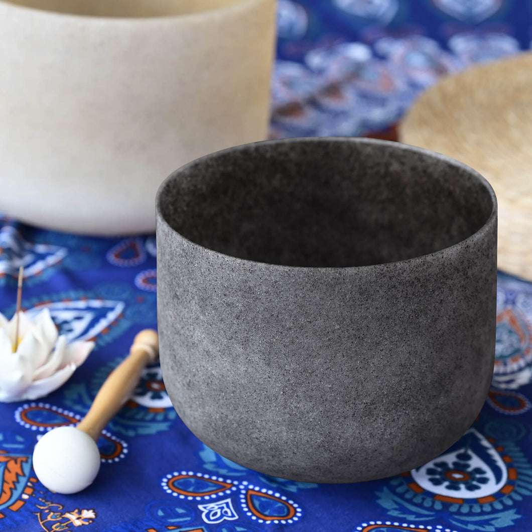 Obsidian Gemstone Fusion Crystal Singing Bowl + FREE Bag, Mallet and O-ring