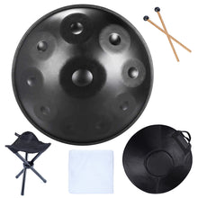 Load image into Gallery viewer, 22 Inch, 9/10/12 Tone Hand Pan Steel Tongue Drum + FREE Drum Bag and Drum Stand