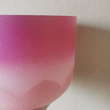 Load image into Gallery viewer, 9 inch, 432hz Pink Chakra Frosted Quartz Crystal Singing Bowl + FREE Mallet and O-ring