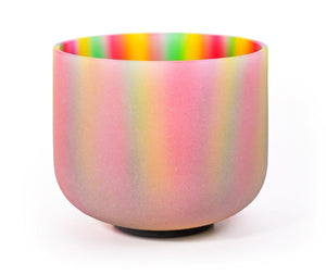 8 Inch Rainbow Color Quartz Crystal Singing Bowl with FREE Mallet