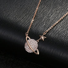 Load image into Gallery viewer, 925 Sterling Silver Crystal Planet Star Charm Necklace