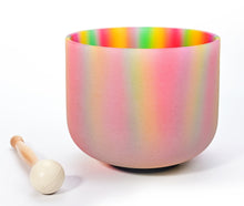 Load image into Gallery viewer, 8 Inch Rainbow Color Quartz Crystal Singing Bowl with FREE Mallet