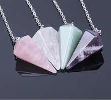 Load image into Gallery viewer, Natural Gemstone Crystal Hexagonal Pendulum