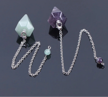 Load image into Gallery viewer, Natural Gemstone Crystal Hexagonal Pendulum
