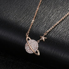 Load image into Gallery viewer, 925 Sterling Silver Crystal Planet Star Charm Necklace