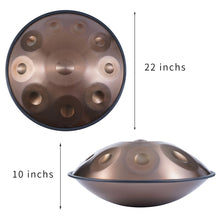 Load image into Gallery viewer, 22 Inch, 9/10/12 Tone Hand Pan Steel Tongue Drum + FREE Drum Bag and Drum Stand