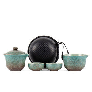 Ceramic Chinese Travel Tea Tea Set + FREE Carrying Bag