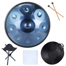 Load image into Gallery viewer, 22 Inch, 9/10/12 Tone Hand Pan Steel Tongue Drum + FREE Drum Bag and Drum Stand