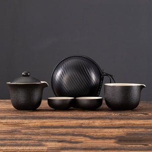 Ceramic Chinese Travel Tea Tea Set + FREE Carrying Bag