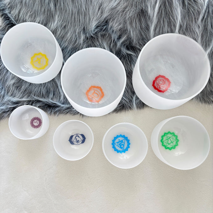 7 Chakra Quartz Crystal Singing Bowl  + 2 FREE Carrying Cases