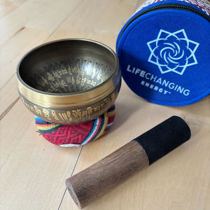Limited Edition - Decorated Hammered Tibetan Singing Bowl + FREE Mallet and O-ring
