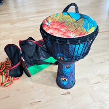 Load image into Gallery viewer, Outlet - 11 Inch Feather Pattern Djembe Percussion African Drum