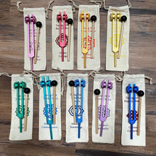 Load image into Gallery viewer, Wholesale -  9 Solfeggio Tuning Forks with Bags and Mallets (4 pack)