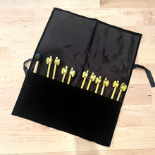 Load image into Gallery viewer, 5 pc Binaural Brainwave Tuning Fork Set with Velvet Pouch and Mallet