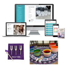 Load image into Gallery viewer, Launch Collection - 3 courses + 7 pc singing bowl set + 3 pc angel tuning forks