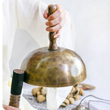Load image into Gallery viewer, Nepal Small Handmade Bronze Handled Tibetan Singing Bowl+ FREE Mallet