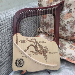 24 String Harp Lyre, Wooden Mahogany