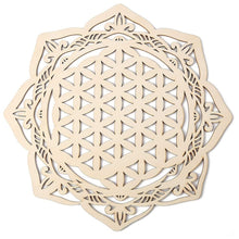 Load image into Gallery viewer, Wooden Flower Of Life Crystal Grid - Large 11.8inch / 30cm